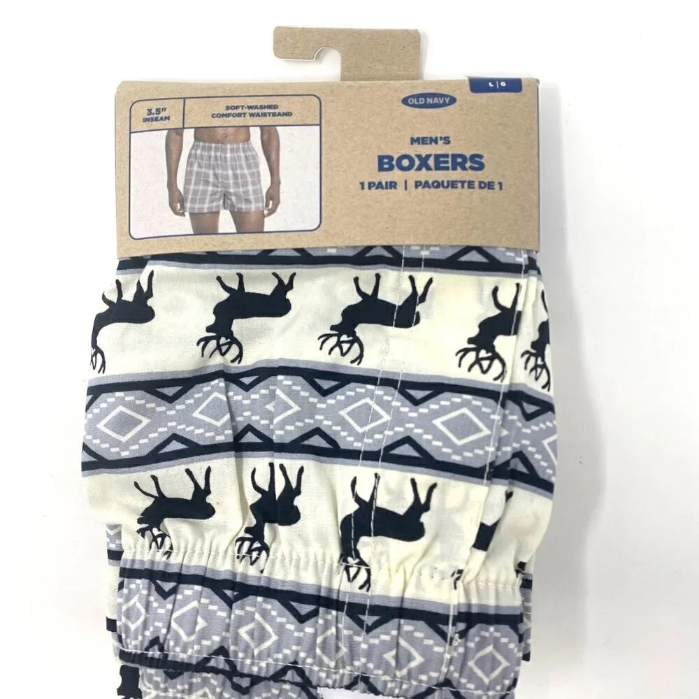 Old Navy Deer Isle Khaki Soft-Washed Boxer Shorts Men 3.75